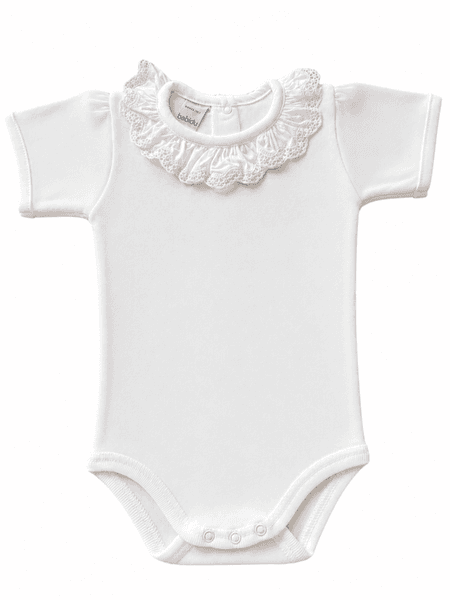 Body m/ rosa volangkrage - kortermet